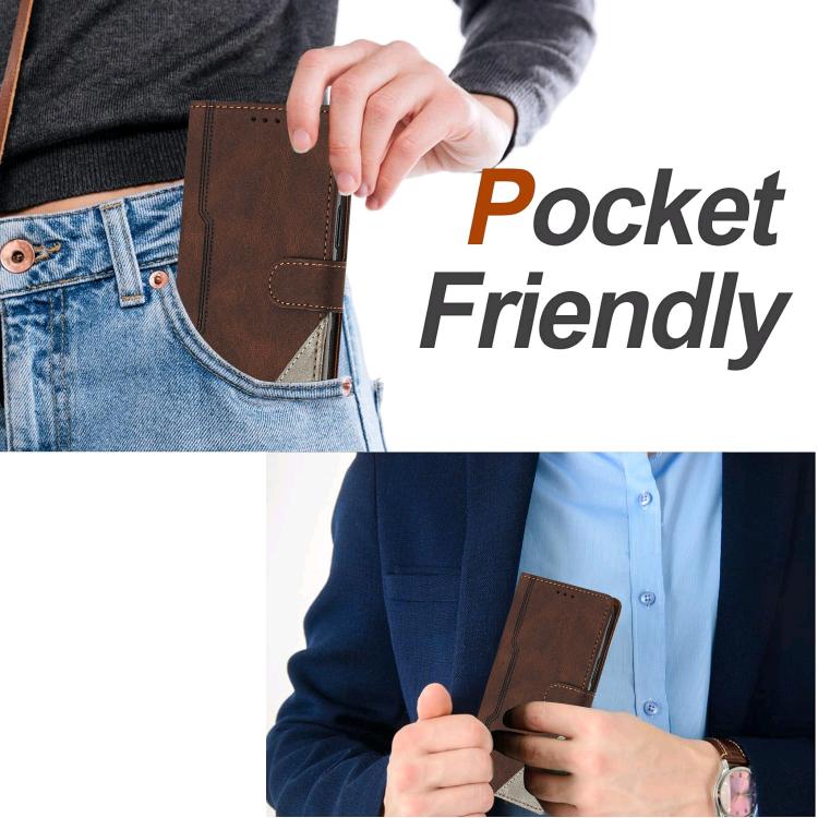 For Redmi 13C Color Matching Buckle Clasp Vegan Leather Phone Case