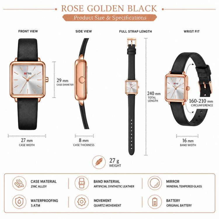 SANDA 1316 Ladies 3ATM Waterproof Alloy Case Quartz Watch, Strap:Leather-White