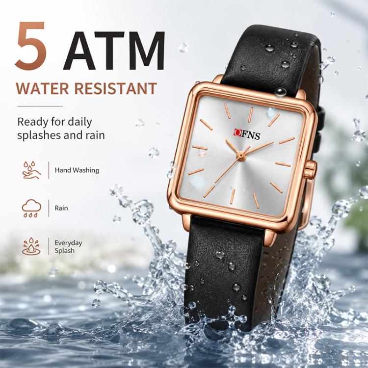 SANDA 1316 Ladies 3ATM Waterproof Alloy Case Quartz Watch, Strap:Leather-Red