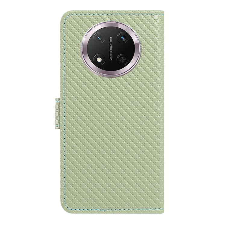 For Honor X9c Mirrored Buckle Vegan Leather Phone Case with Small Black Cord