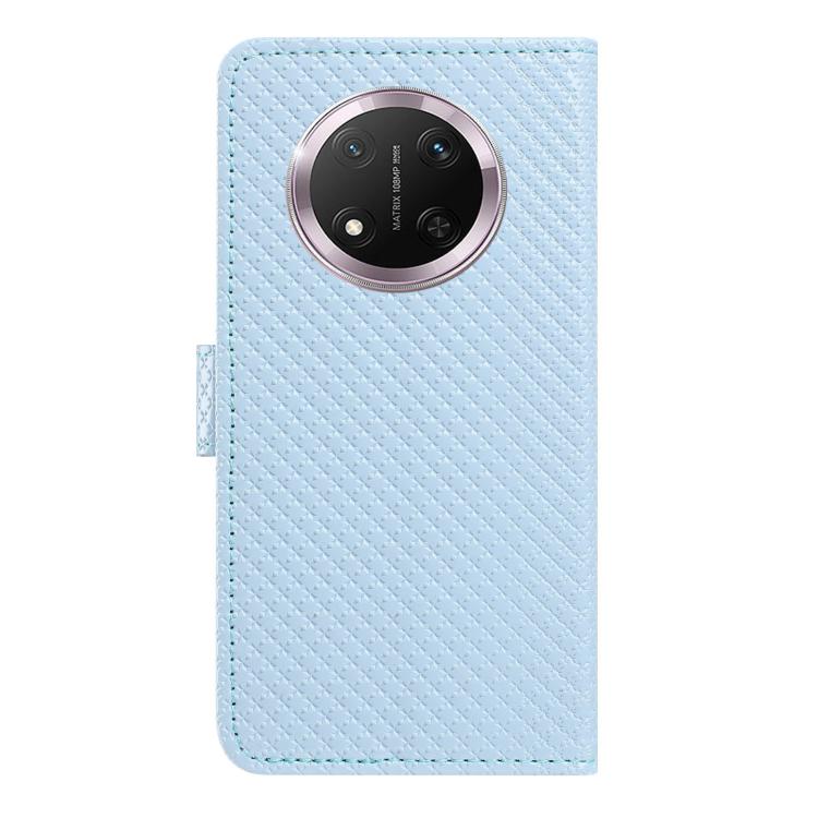 For Honor X9c Mirrored Buckle Vegan Leather Phone Case with Small Black Cord