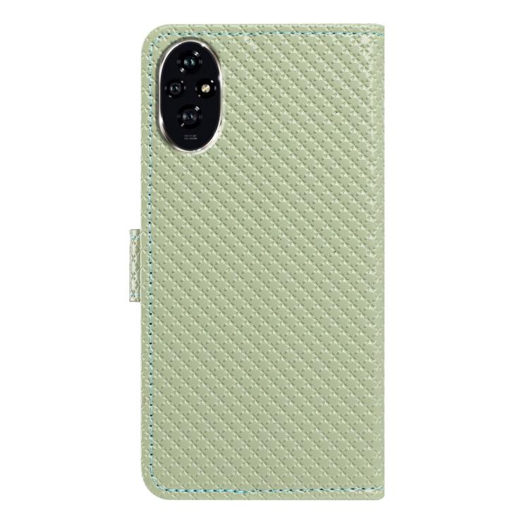 For Honor 200 5G Mirrored Buckle Vegan Leather Phone Case with Small Black Cord