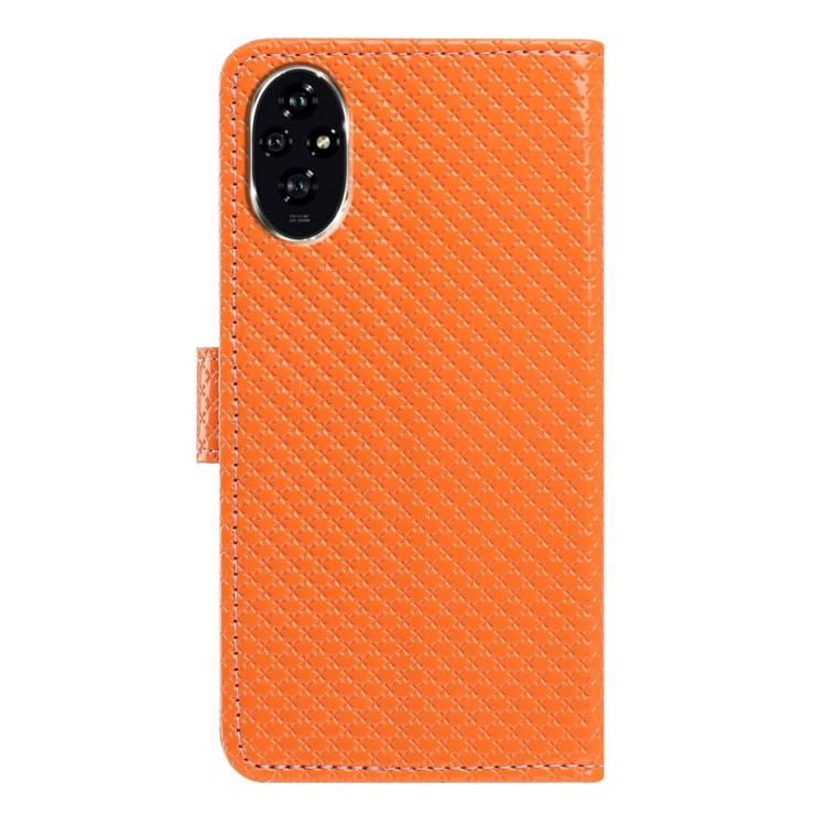 For Honor 200 5G Mirrored Buckle Vegan Leather Phone Case with Small Black Cord