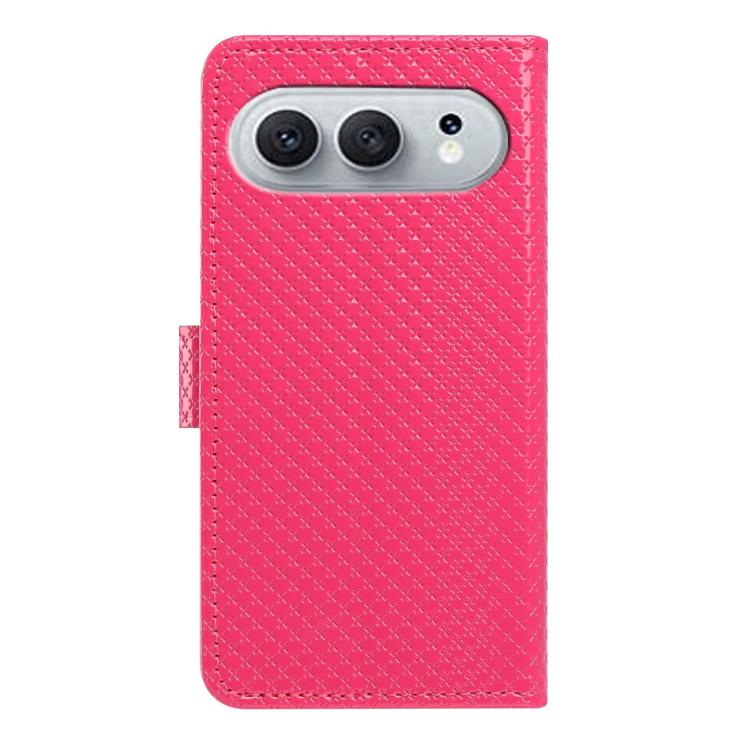 For Honor 600 Global Mirrored Buckle Vegan Leather Phone Case with Small Black Cord