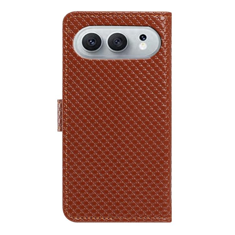 For Honor 600 Global Mirrored Buckle Vegan Leather Phone Case with Small Black Cord