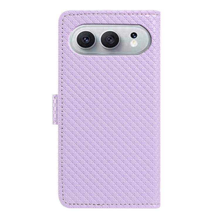 For Honor 600 Global Mirrored Buckle Vegan Leather Phone Case with Small Black Cord