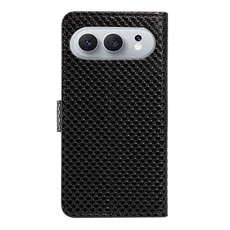 For Honor 600 Global Mirrored Buckle Vegan Leather Phone Case with Small Black Cord