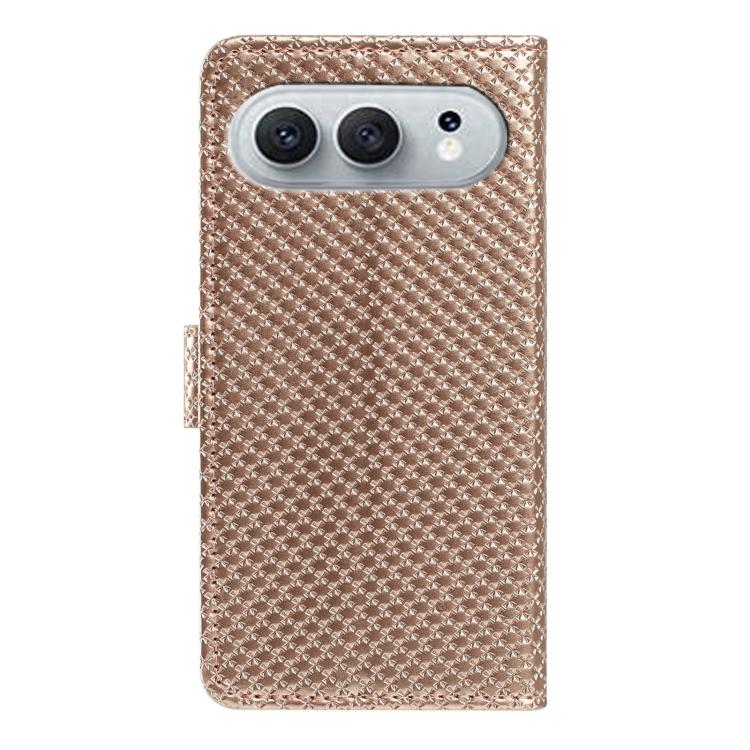 For Honor 600 Global Mirrored Buckle Vegan Leather Phone Case with Small Black Cord