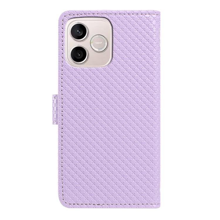 For Honor 600 Lite Global Mirrored Buckle Vegan Leather Phone Case with Small Black Cord