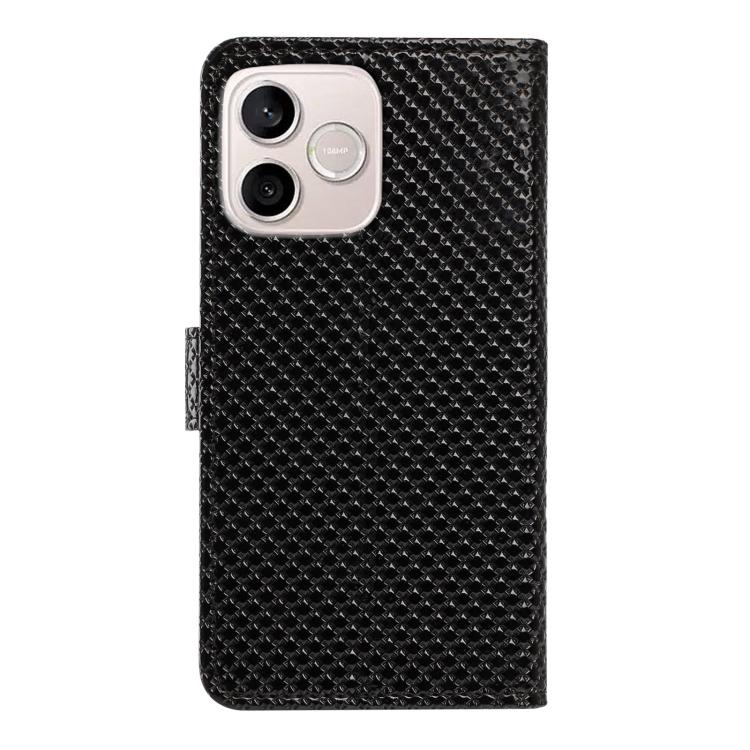 For Honor 600 Lite Global Mirrored Buckle Vegan Leather Phone Case with Small Black Cord