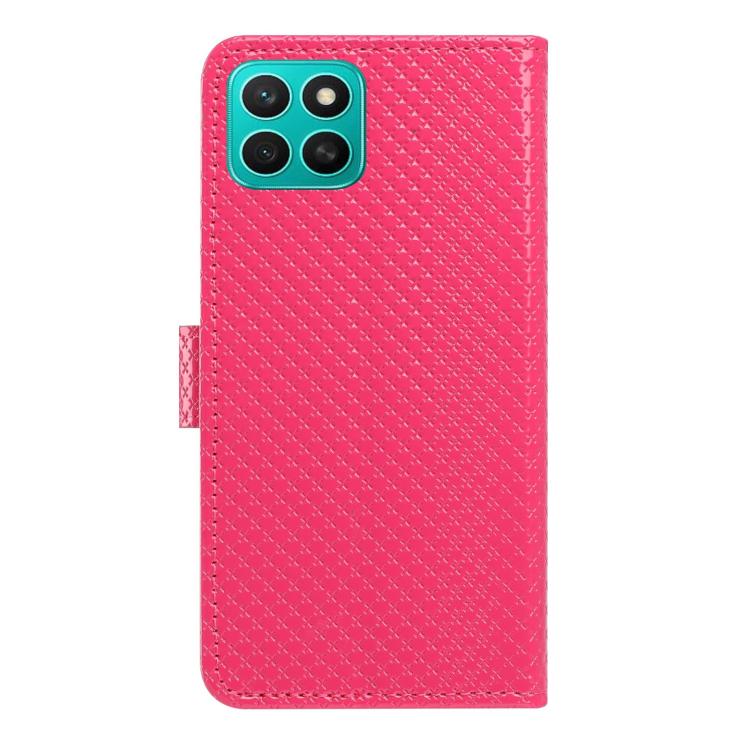 For Honor X8c 4G Mirrored Buckle Vegan Leather Phone Case with Small Black Cord