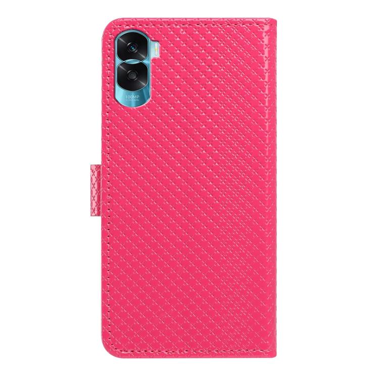 For Honor 90 Lite 5G / X50i Mirrored Buckle Vegan Leather Phone Case with Small Black Cord