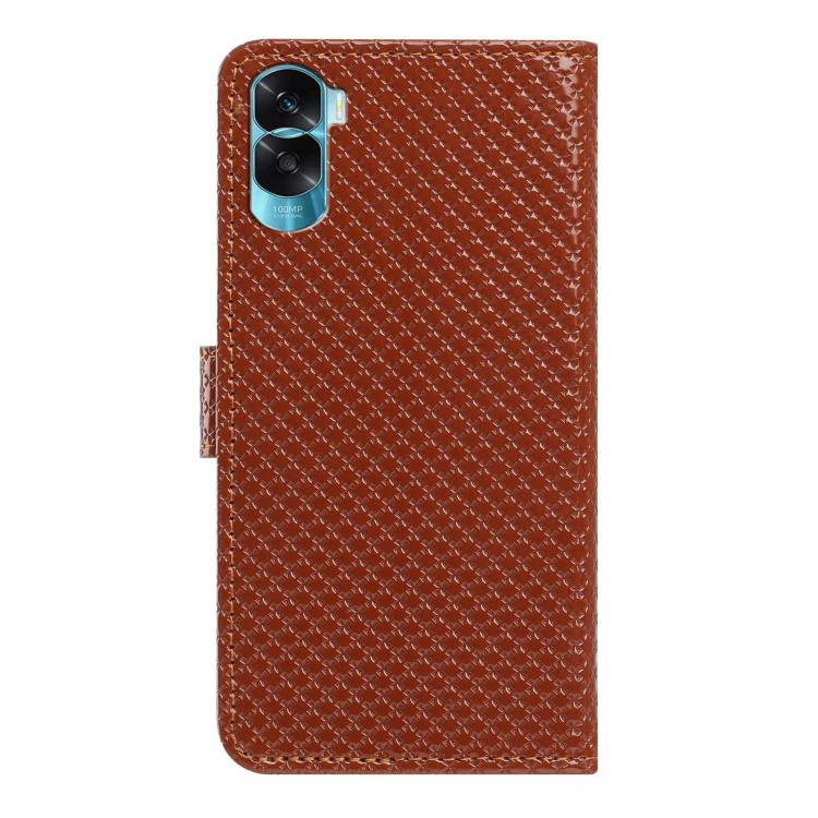 For Honor 90 Lite 5G / X50i Mirrored Buckle Vegan Leather Phone Case with Small Black Cord