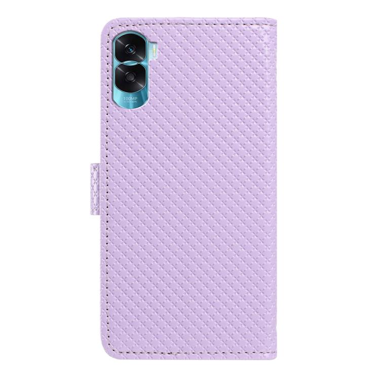 For Honor 90 Lite 5G / X50i Mirrored Buckle Vegan Leather Phone Case with Small Black Cord