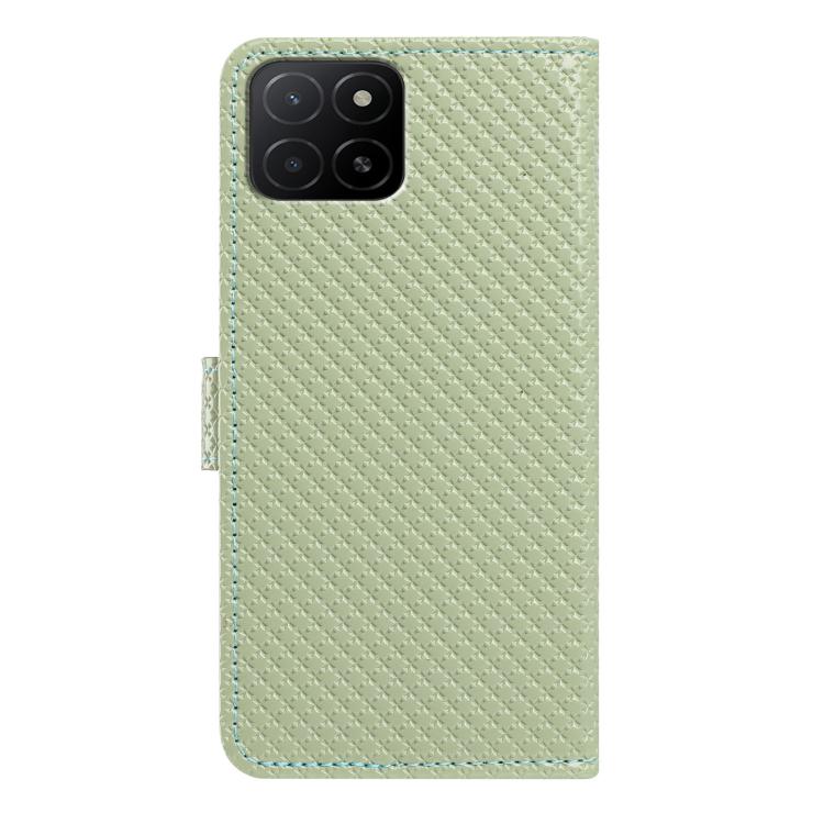 For Honor X5b / X5b Plus 4G Global Mirrored Buckle Vegan Leather Phone Case with Small Black Cord