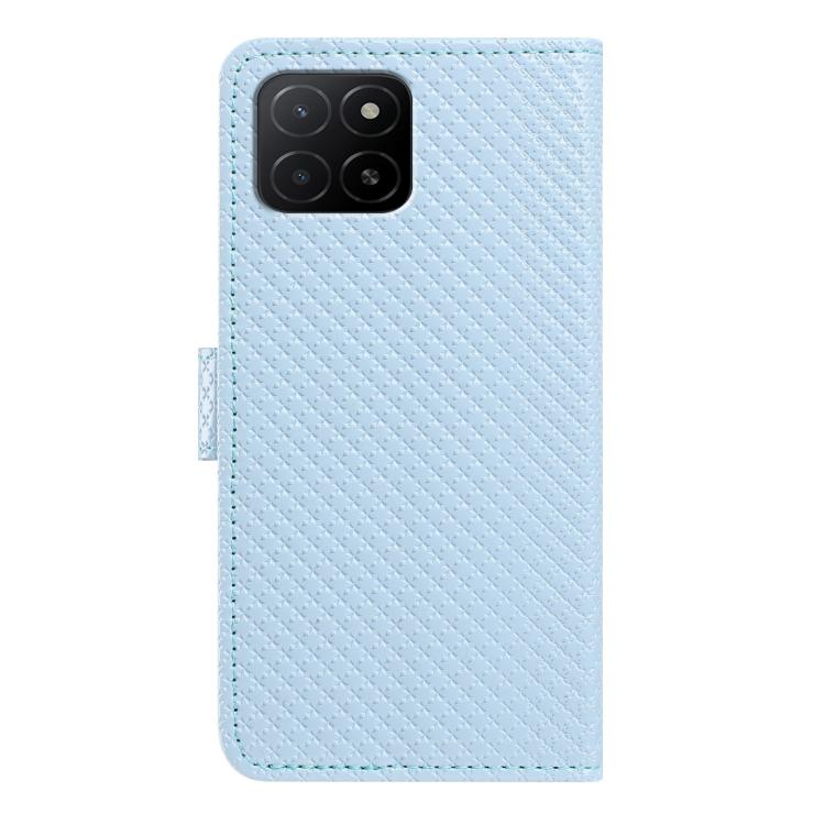 For Honor X5b / X5b Plus 4G Global Mirrored Buckle Vegan Leather Phone Case with Small Black Cord