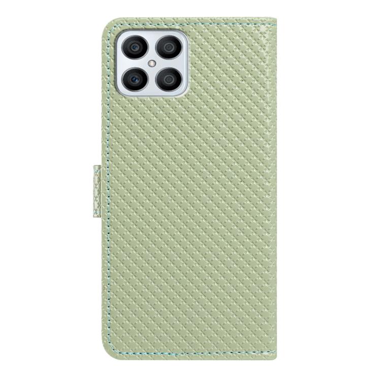 For Honor X8 4G / X30i Mirrored Buckle Vegan Leather Phone Case with Small Black Cord
