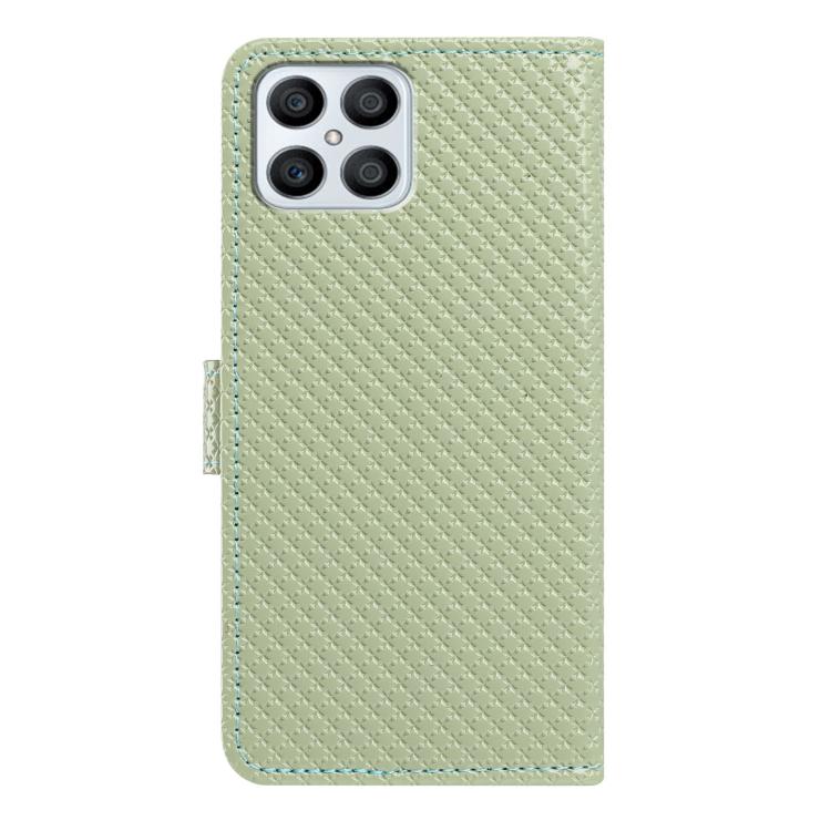 For Honor X8b Mirrored Buckle Vegan Leather Phone Case with Small Black Cord