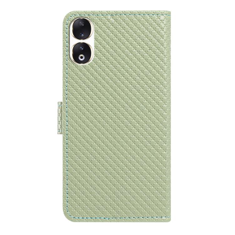 For Honor 90 5G Mirrored Buckle Vegan Leather Phone Case with Small Black Cord