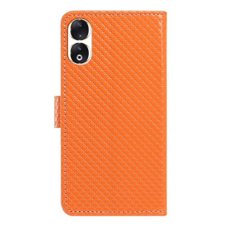 For Honor 90 5G Mirrored Buckle Vegan Leather Phone Case with Small Black Cord