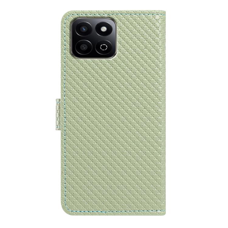 For Honor 200 Smart / X7c Mirrored Buckle Vegan Leather Phone Case with Small Black Cord