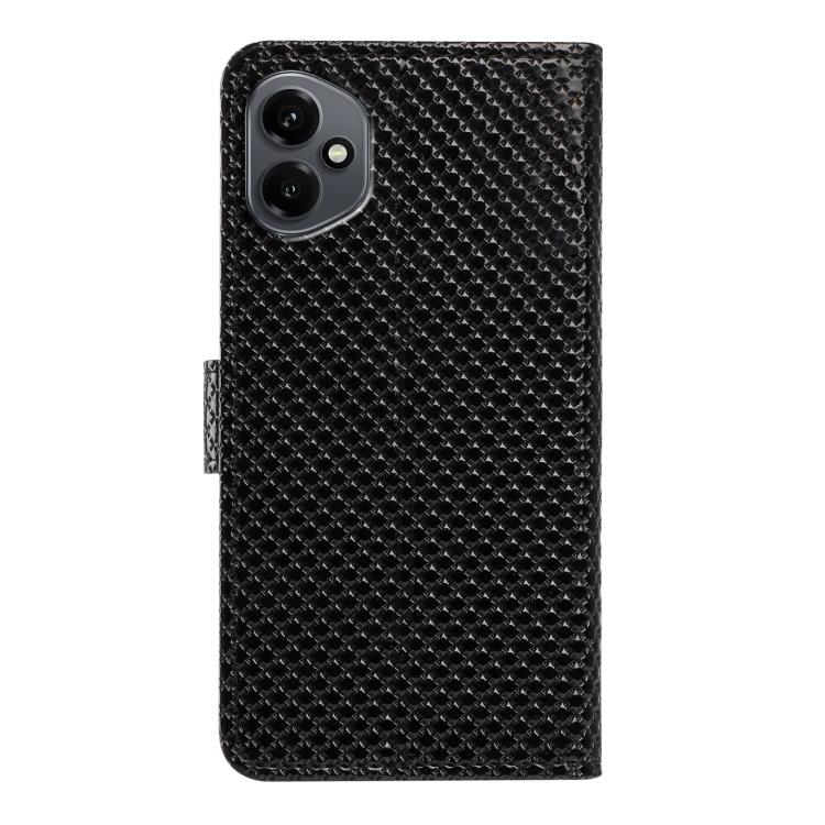 For Honor 400 Global 156.5mm Mirrored Buckle Vegan Leather Phone Case with Small Black Cord