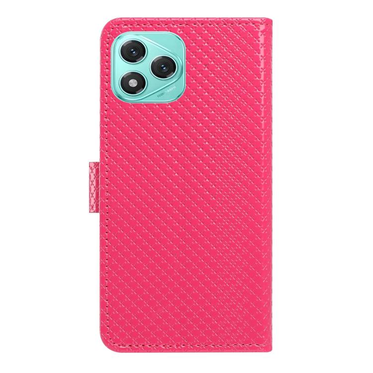 For Honor 400 Lite Global Mirrored Buckle Vegan Leather Phone Case with Small Black Cord