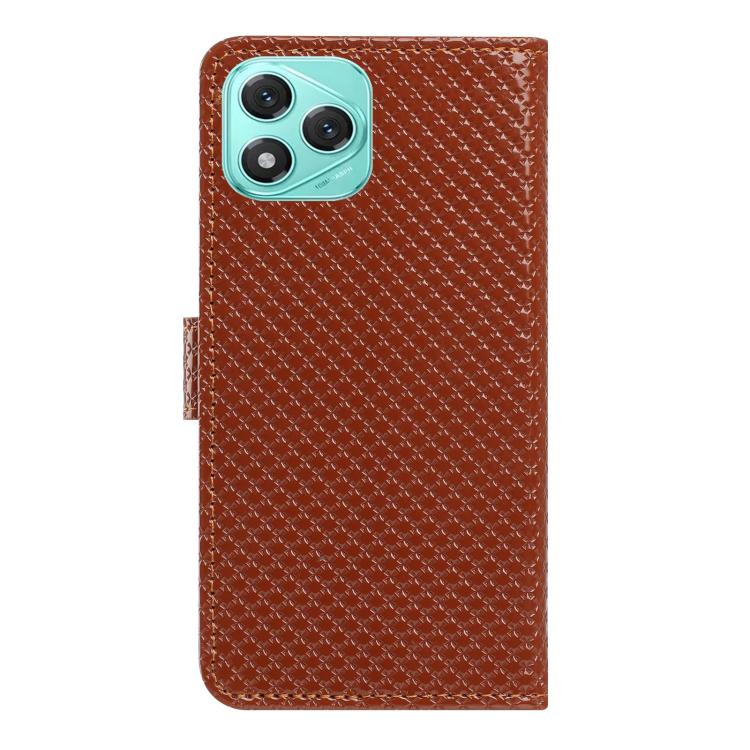 For Honor 400 Lite Global Mirrored Buckle Vegan Leather Phone Case with Small Black Cord