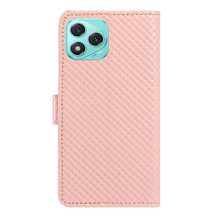 For Honor 400 Lite Global Mirrored Buckle Vegan Leather Phone Case with Small Black Cord