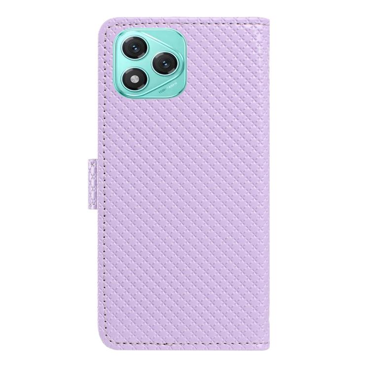 For Honor 400 Lite Global Mirrored Buckle Vegan Leather Phone Case with Small Black Cord