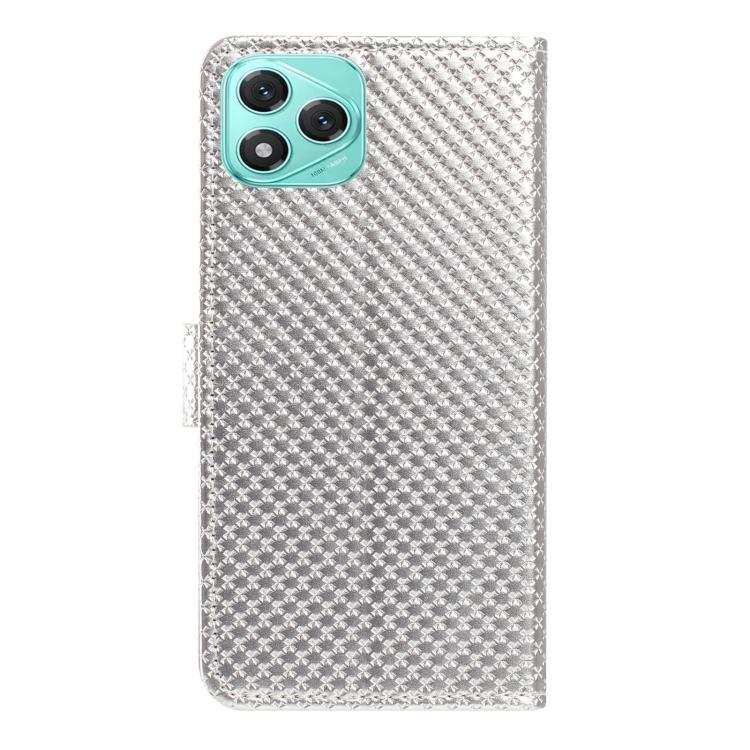 For Honor 400 Lite Global Mirrored Buckle Vegan Leather Phone Case with Small Black Cord