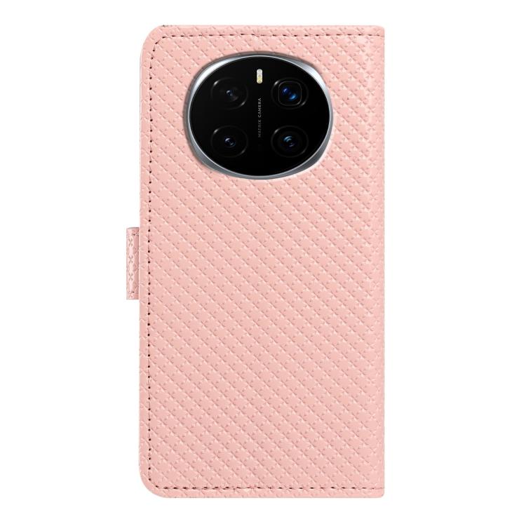 For Honor Magic7 Mirrored Buckle Vegan Leather Phone Case with Small Black Cord