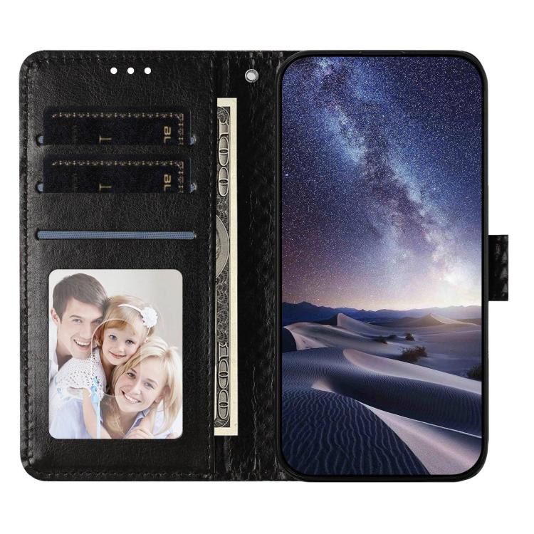 For Honor Magic7 Mirrored Buckle Vegan Leather Phone Case with Small Black Cord
