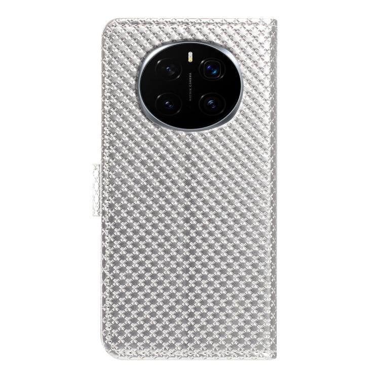 For Honor Magic7 Mirrored Buckle Vegan Leather Phone Case with Small Black Cord