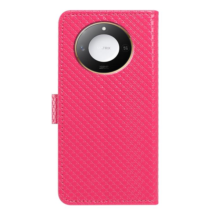 For Honor Magic7 Pro Mirrored Buckle Vegan Leather Phone Case with Small Black Cord