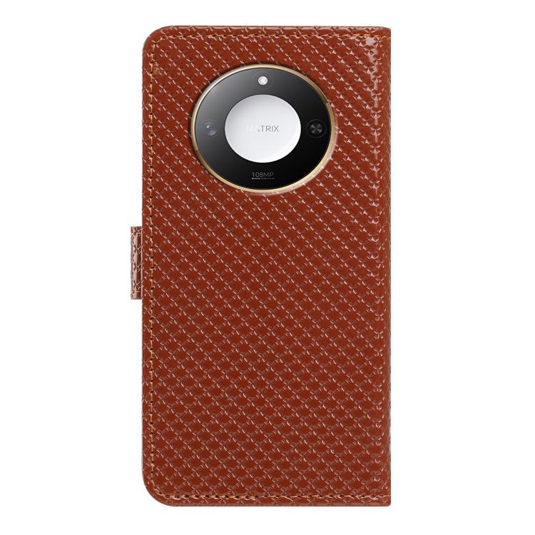For Honor Magic7 Pro Mirrored Buckle Vegan Leather Phone Case with Small Black Cord