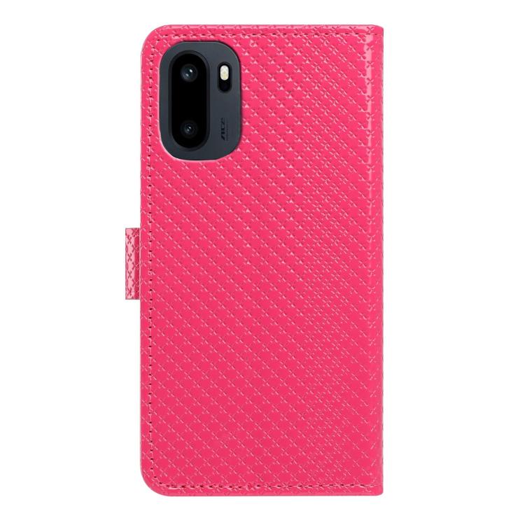 For OnePlus Ace 6 5G Mirrored Buckle Vegan Leather Phone Case with Small Black Cord