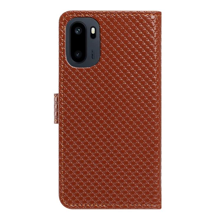 For OnePlus Ace 6 5G Mirrored Buckle Vegan Leather Phone Case with Small Black Cord