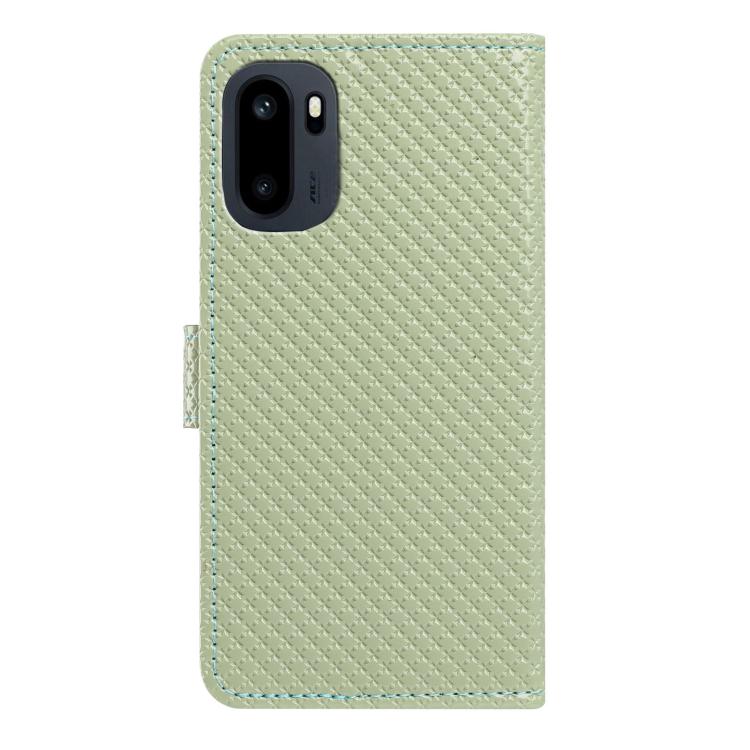 For OnePlus Ace 6 5G Mirrored Buckle Vegan Leather Phone Case with Small Black Cord