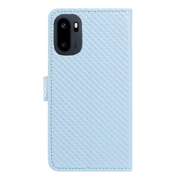 For OnePlus Ace 6 5G Mirrored Buckle Vegan Leather Phone Case with Small Black Cord