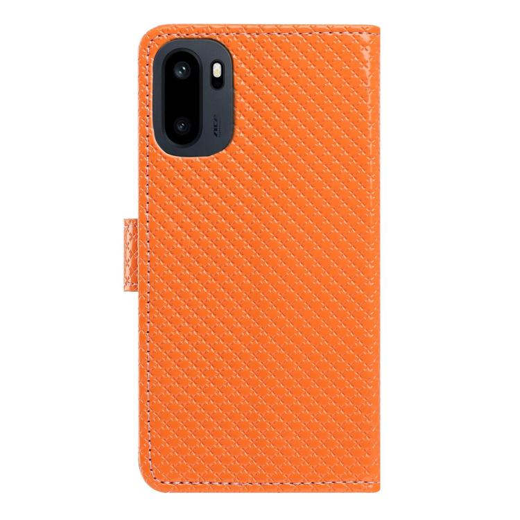 For OnePlus Ace 6 5G Mirrored Buckle Vegan Leather Phone Case with Small Black Cord