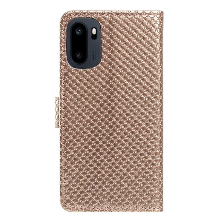 For OnePlus Ace 6 5G Mirrored Buckle Vegan Leather Phone Case with Small Black Cord
