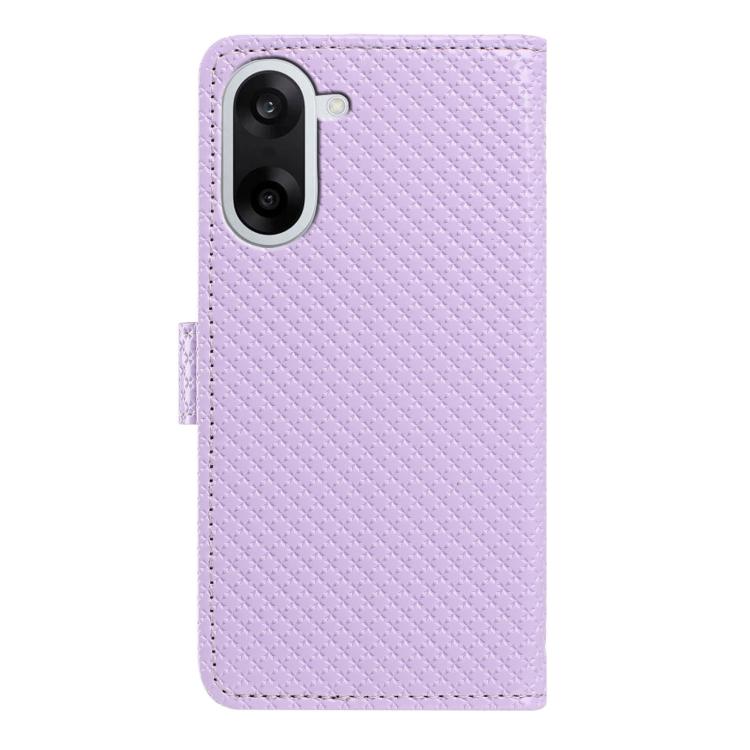 For OnePlus Nord CE5 5G Global Mirrored Buckle Vegan Leather Phone Case with Small Black Cord