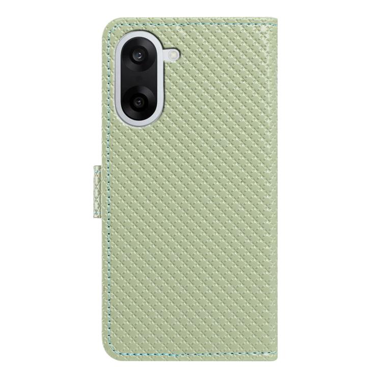 For OnePlus Nord CE5 5G Global Mirrored Buckle Vegan Leather Phone Case with Small Black Cord