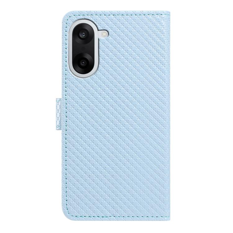 For OnePlus Nord CE5 5G Global Mirrored Buckle Vegan Leather Phone Case with Small Black Cord