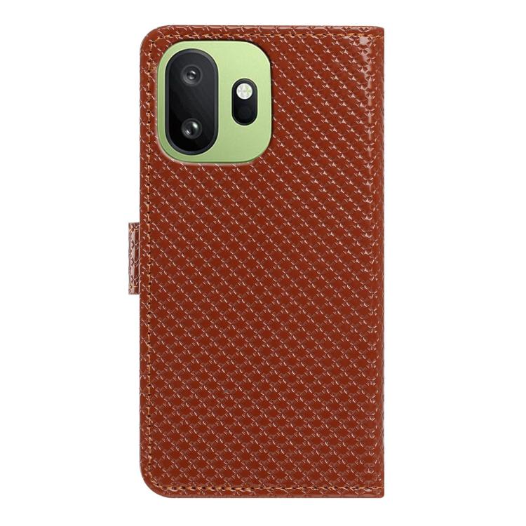 For OnePlus 15T Mirrored Buckle Vegan Leather Phone Case with Small Black Cord