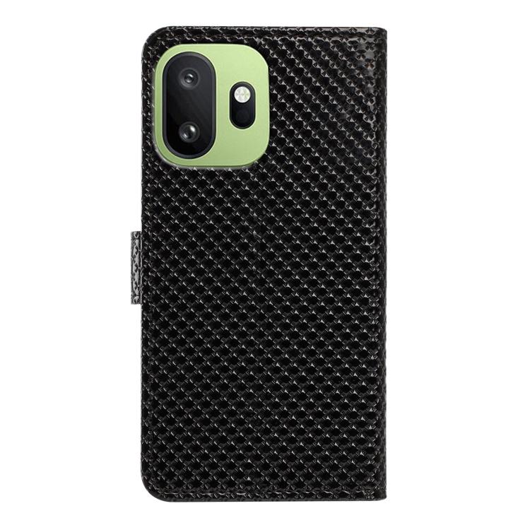 For OnePlus 15T Mirrored Buckle Vegan Leather Phone Case with Small Black Cord