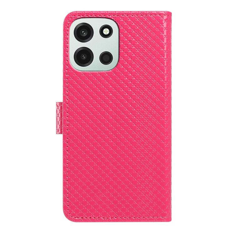 For OnePlus Nord 6 5G Mirrored Buckle Vegan Leather Phone Case with Small Black Cord
