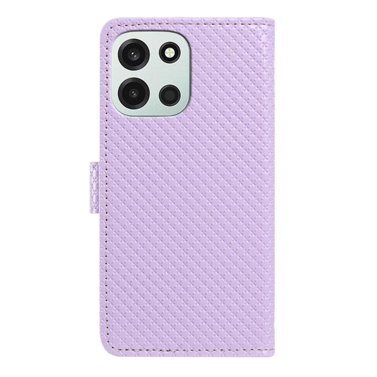 For OnePlus Nord 6 5G Mirrored Buckle Vegan Leather Phone Case with Small Black Cord