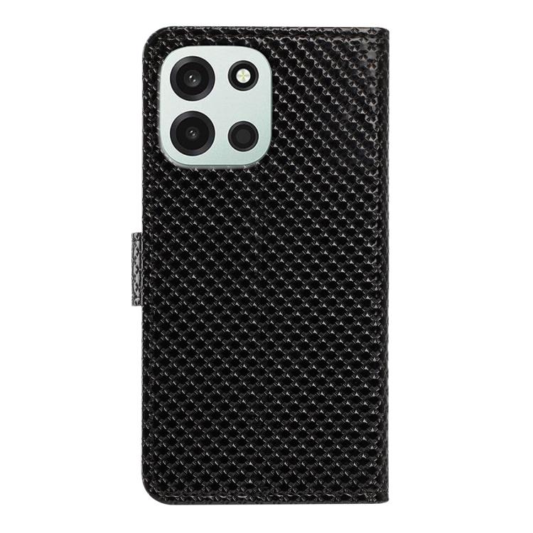 For OnePlus Nord 6 5G Mirrored Buckle Vegan Leather Phone Case with Small Black Cord